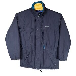 Vtg 90s Patagonia Insulated Parka Winter Jacket Blue Guide Coat Mens Sz M